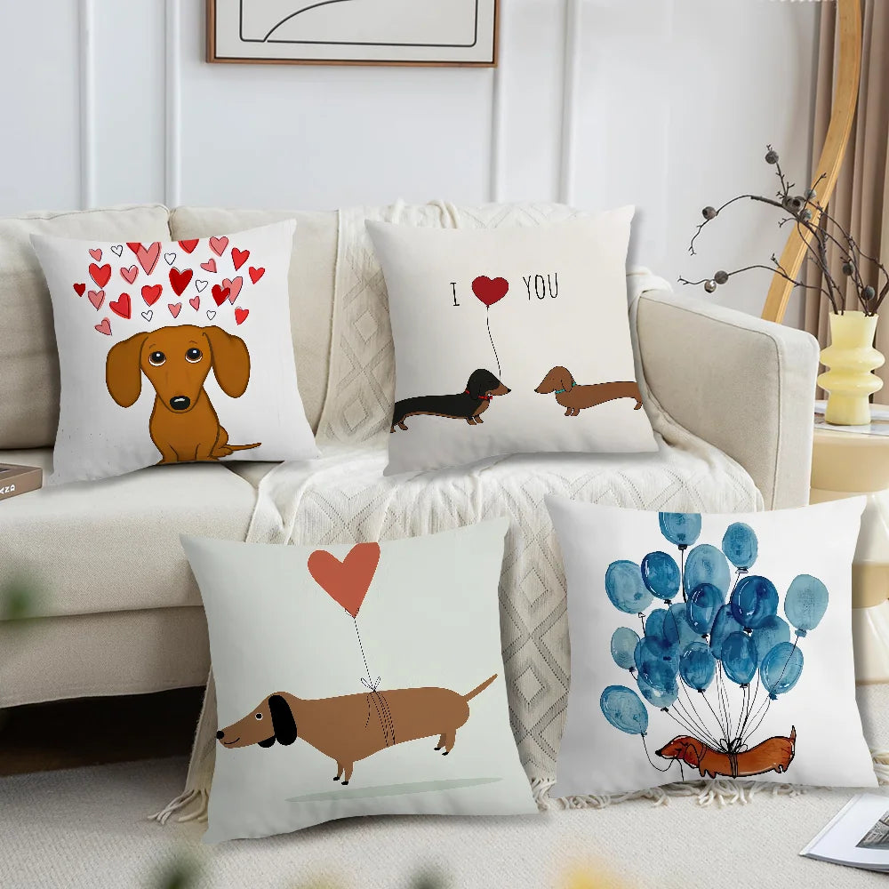 Dachshund Pillow Cover™ | Cozy Sausage Dog Cushion Cover for Home Decor