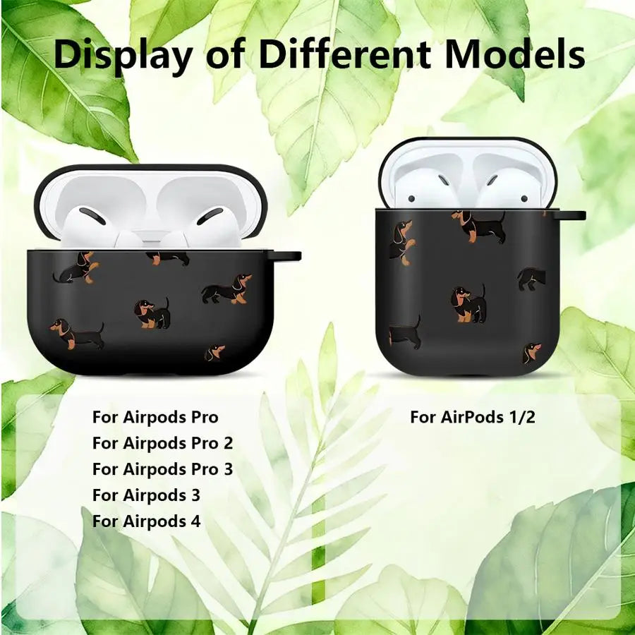 Minimalist Dachshund AirPods Case | Protective Hard Cover for Dog Lovers