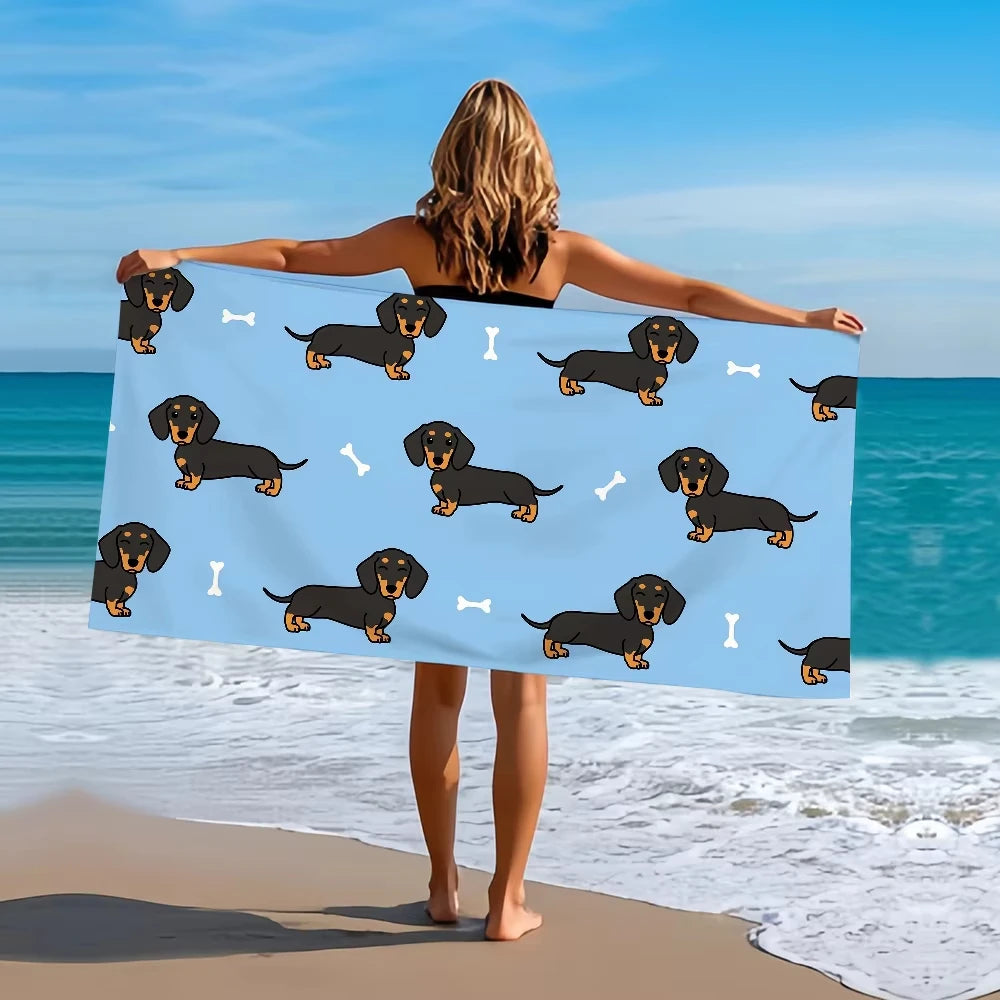 Premium Dachshund “Comfort Quick-Dry” Beach Towel – Ultra Soft Microfiber, Sand-Free, Lightweight Pool & Travel Towel for Dog Lovers  descrizione: