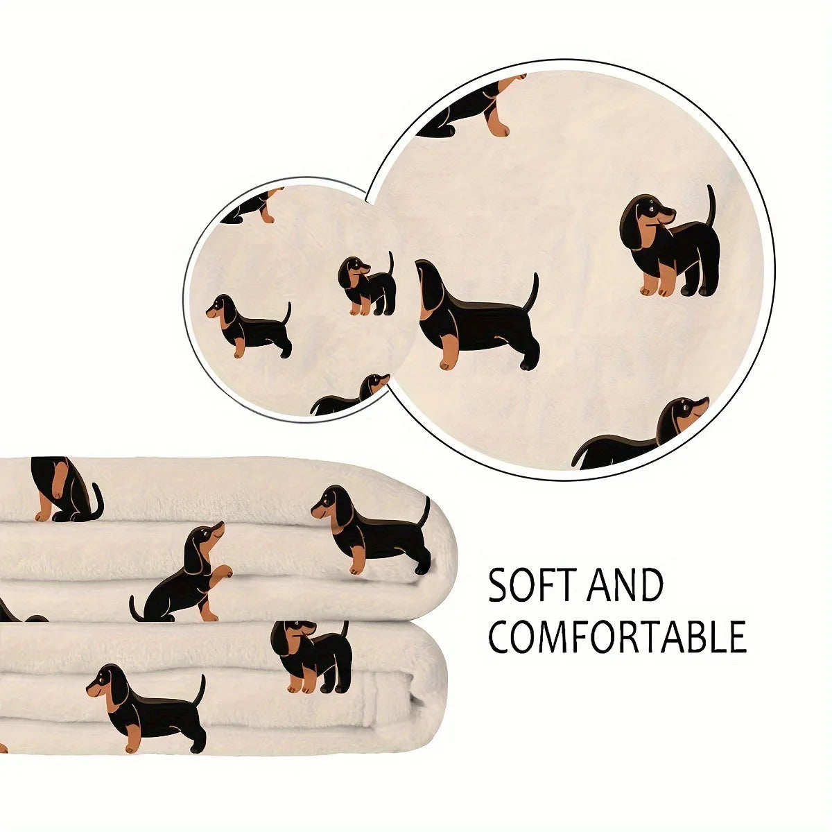Dachshund Cuddle Blanket™ – Ultra-Soft Flannel Throw for Sausage Dog Lovers