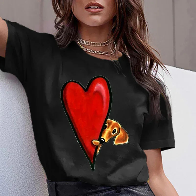 Dachshund Cute Tee™ | Kawaii Sausage Dog T-Shirt for Women