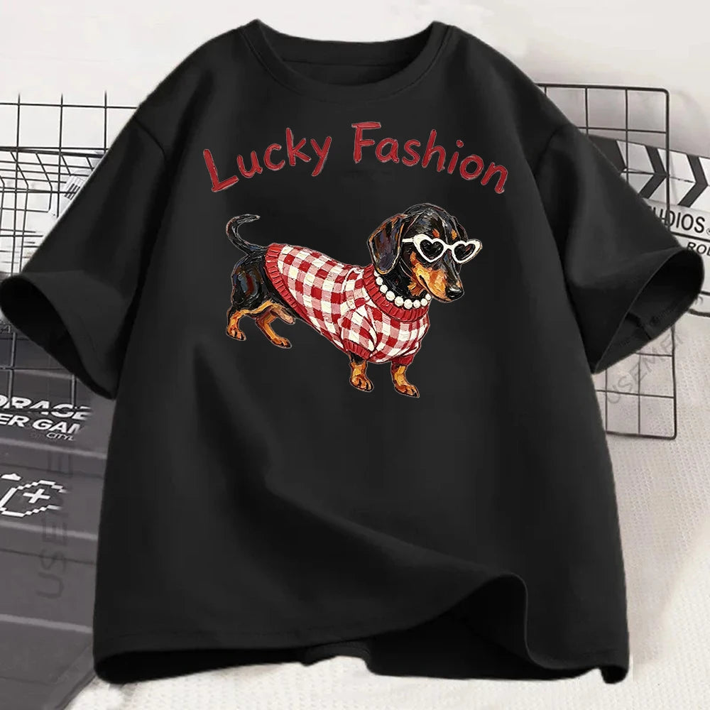 Cute Dachshund Women's T-Shirt – Casual Summer Tee for Dachshund Lovers