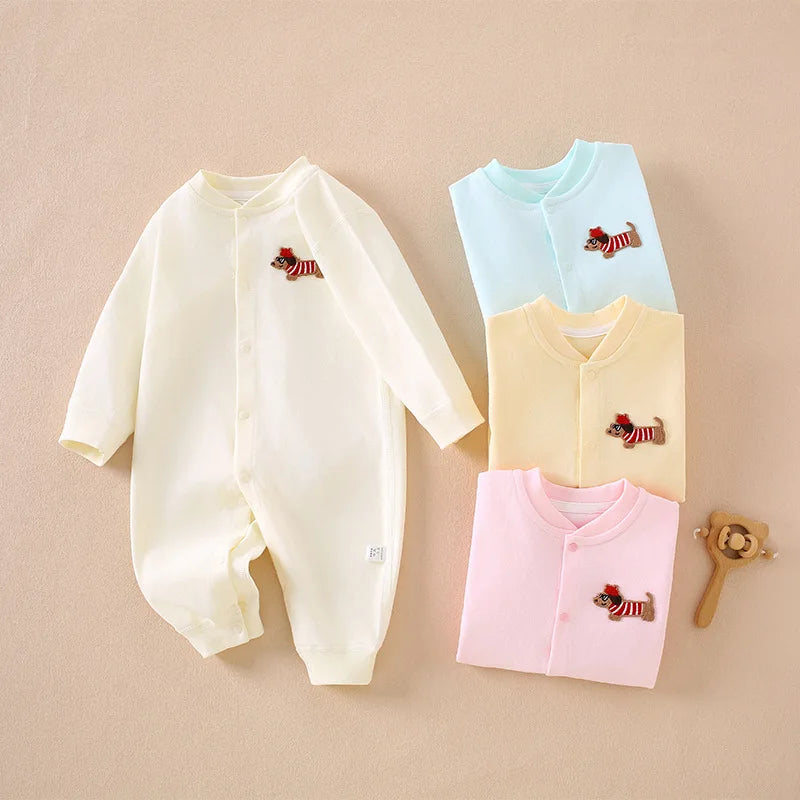 Little Sausage™ Baby Romper – Premium Cotton Dachshund Embroidered Onesie for Newborns
