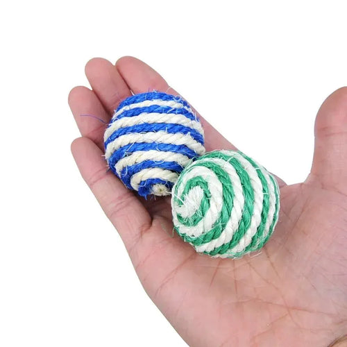 4-Pack Interactive Chew Balls for Dachshunds – Natural Sisal Dog Toys for Play & Dental Care