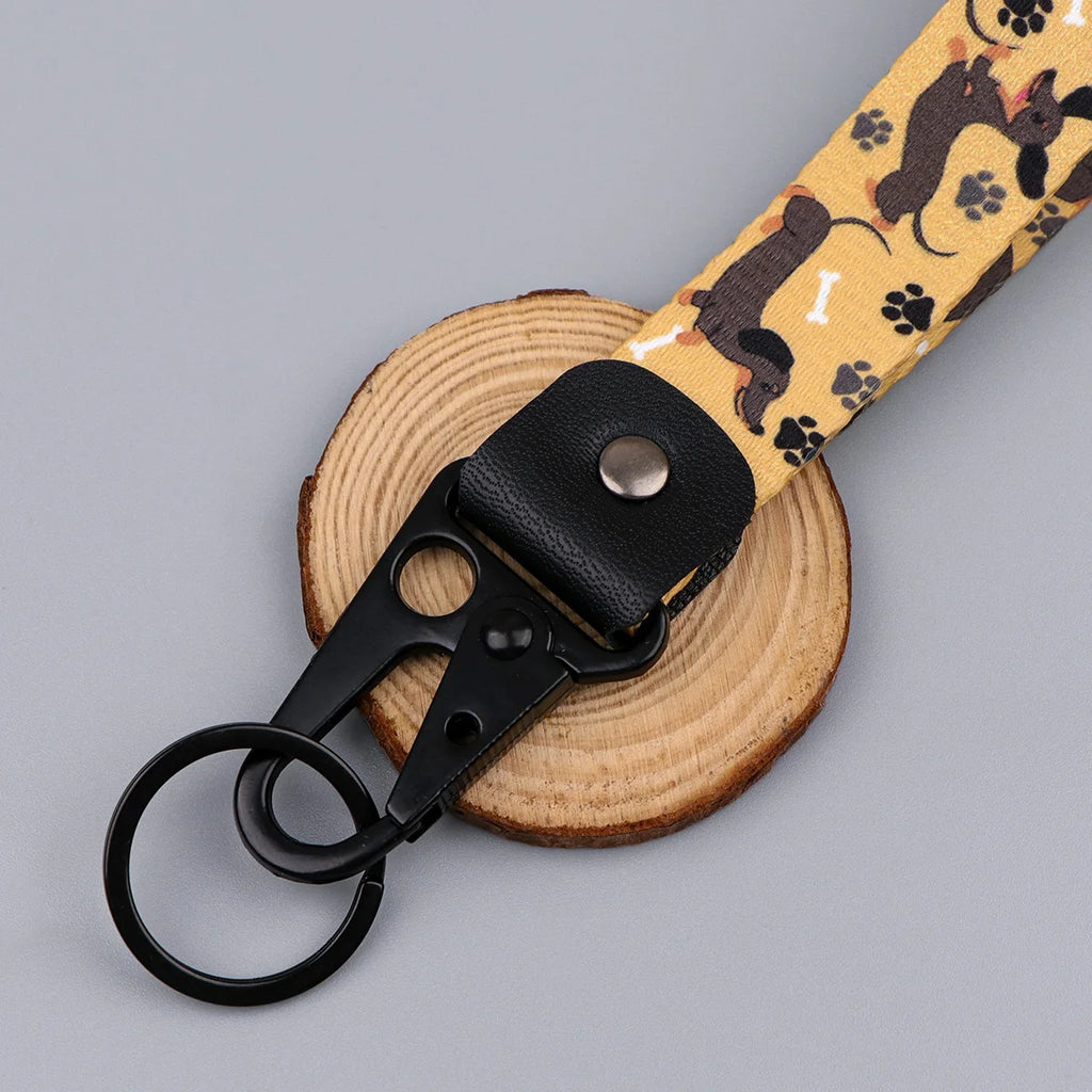 Dachshund Wristlet Keychain | Cute Short Lanyard for Keys, Bags & Car Keys