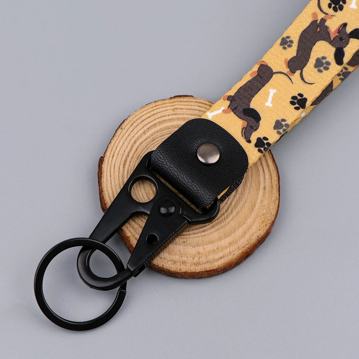 Dachshund Wristlet Keychain | Cute Short Lanyard for Keys, Bags & Car Keys