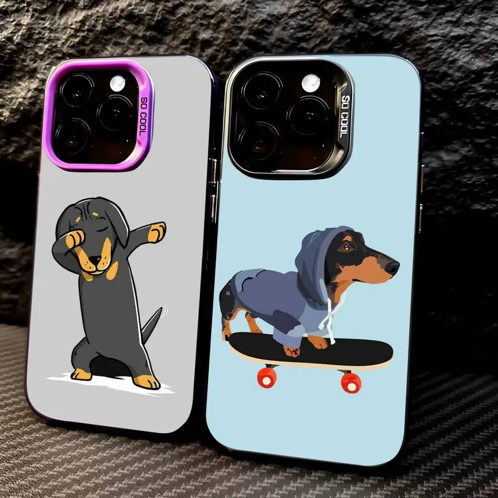 Dachshund Premium iPhone Case – Shockproof Protection with Metal Buttons & Full Coverage