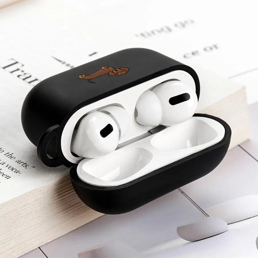 Minimalist Dachshund AirPods Case | Protective Hard Cover for Dog Lovers