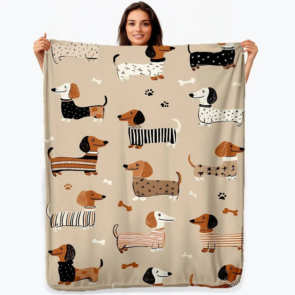 Dachshund Snuggle Blanket™ – Ultra-Soft Flannel Throw for Sausage Dog Lovers