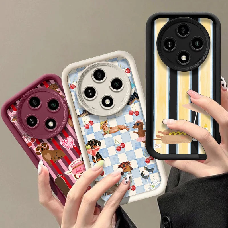 Striped Dachshund Phone Case™ | Cute Protective Cover for Huawei Honor