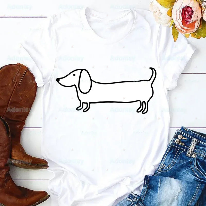 Funny Dachshund Graphic T-Shirt for Women | Soft Casual Tee for Dachshund Lovers