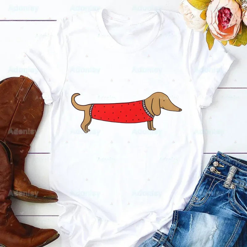 Funny Dachshund Graphic T-Shirt for Women | Soft Casual Tee for Dachshund Lovers