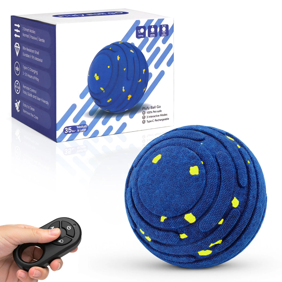 SmartBounce™ for Dachshunds – Rechargeable Interactive Ball with 4 Play Modes & Remote Control