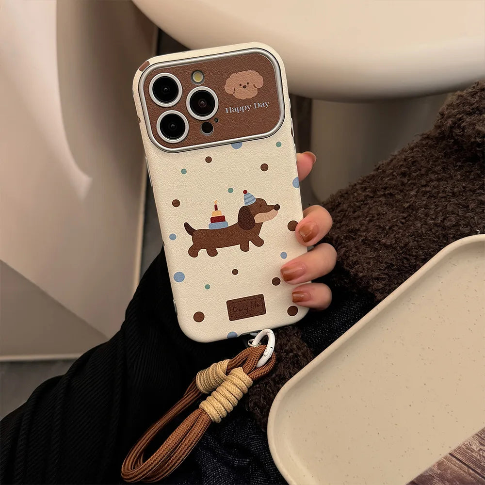 Dachshund iPhone Case with Strap – Shockproof Protective Cover for Dachshund Lovers