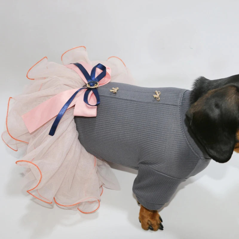 Pink Princess Dress for Dachshunds – Soft Lace Summer Dress for Stylish Sausage Dogs