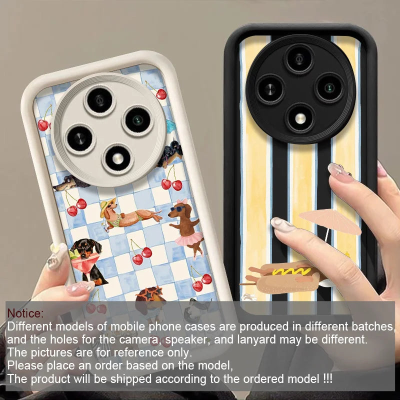 Striped Dachshund Phone Case™ | Cute Protective Cover for Huawei Honor