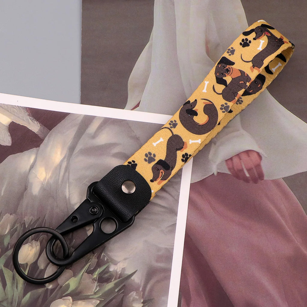 Dachshund Wristlet Keychain | Cute Short Lanyard for Keys, Bags & Car Keys
