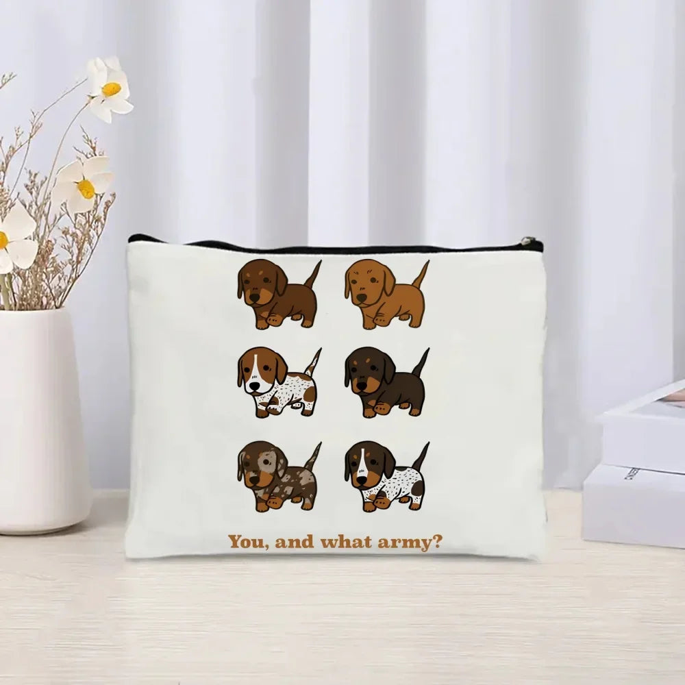 Dachshund Canvas Tote Bag Set – Large Capacity Shoulder Bags for Dog Lovers