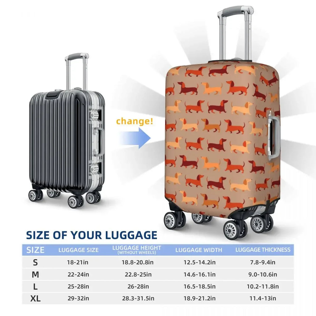 Dachshund Adventure™ Suitcase Cover – Travel the World with Your Favorite Breed