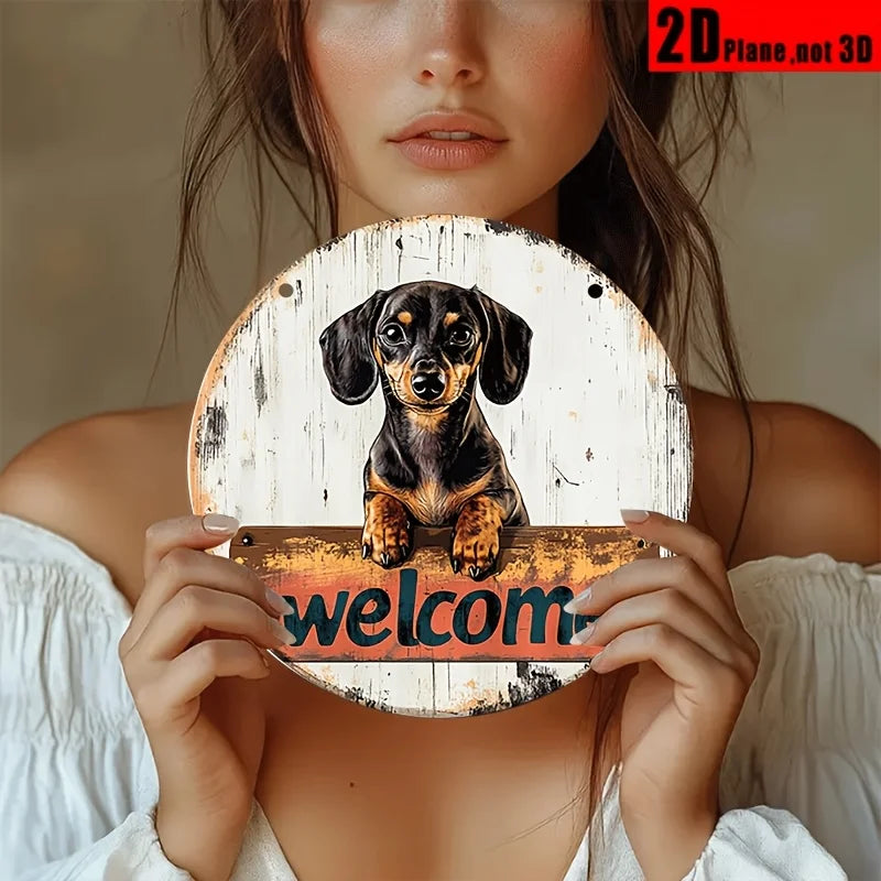 Dachshund Welcome Sign™ | Rustic Wooden Wall Decor for Dog Lovers