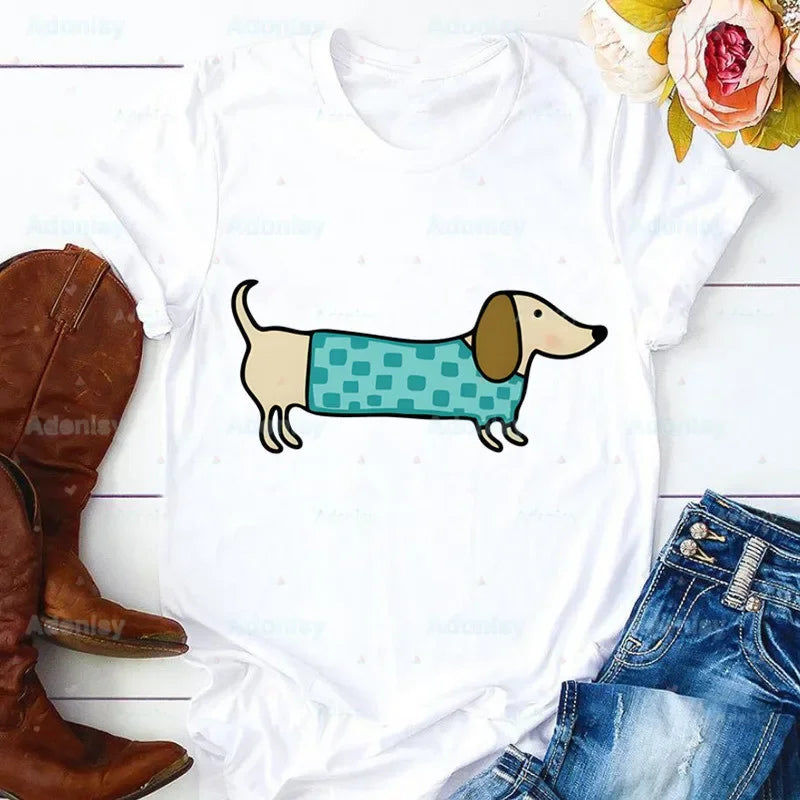 Funny Dachshund Graphic T-Shirt for Women | Soft Casual Tee for Dachshund Lovers