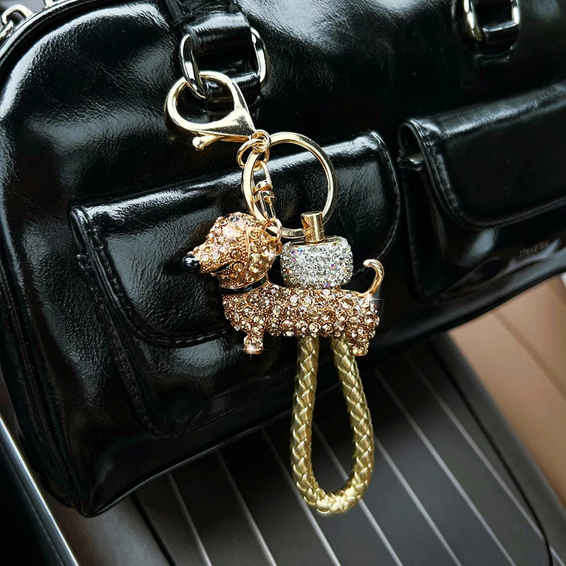 Sparkling Dachshund Keychain™ | Cute Sausage Dog Bag & Car Charm