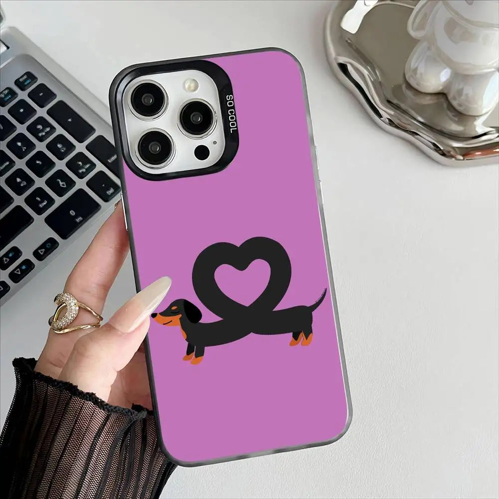 Dachshund Premium iPhone Case – Shockproof Protection with Metal Buttons & Full Coverage