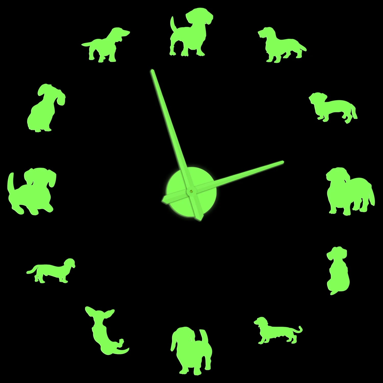 Dachshund Statement Wall Clock – Large DIY Mirror Effect Wall Clock for Dachshund Lovers