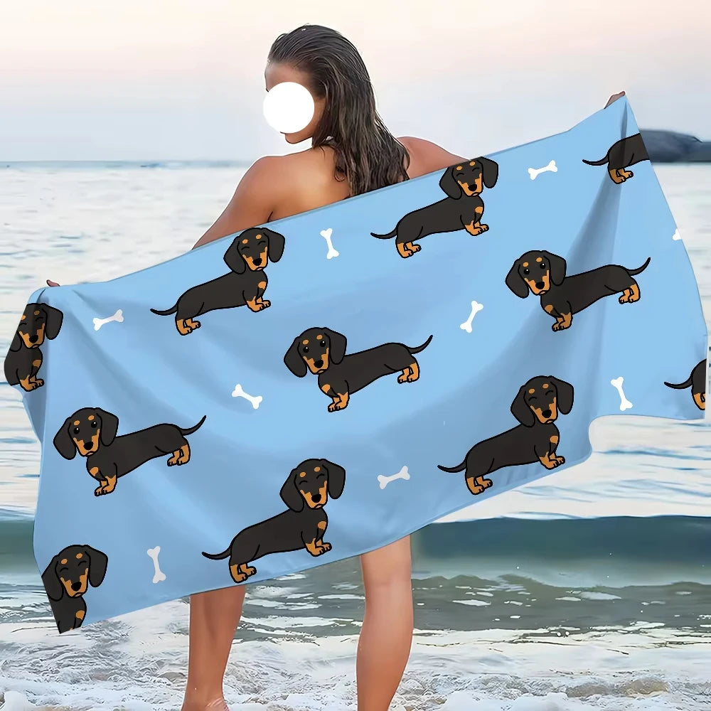 Premium Dachshund “Comfort Quick-Dry” Beach Towel – Ultra Soft Microfiber, Sand-Free, Lightweight Pool & Travel Towel for Dog Lovers  descrizione: