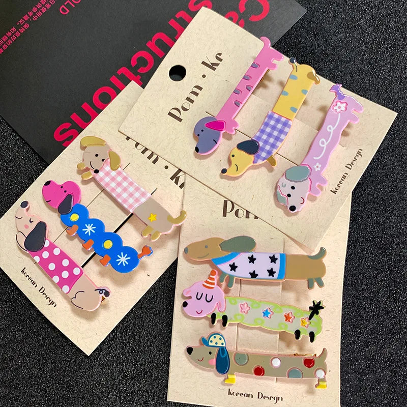 Dachshund Hair Clips Set – 3 Cute Sausage Dog Barrettes for Girls & Dachshund Lovers