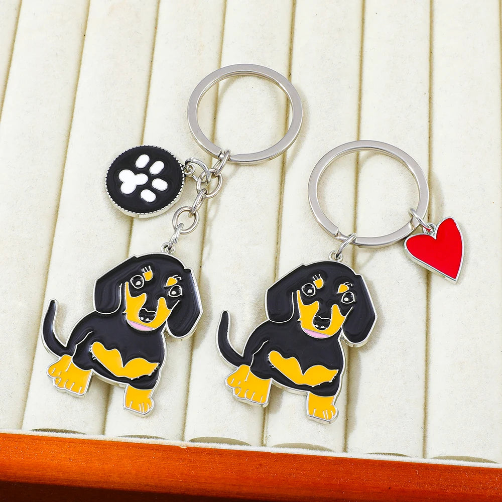 Dachshund Metal Keychain | Premium Dog Lover Key Ring & Bag Charm