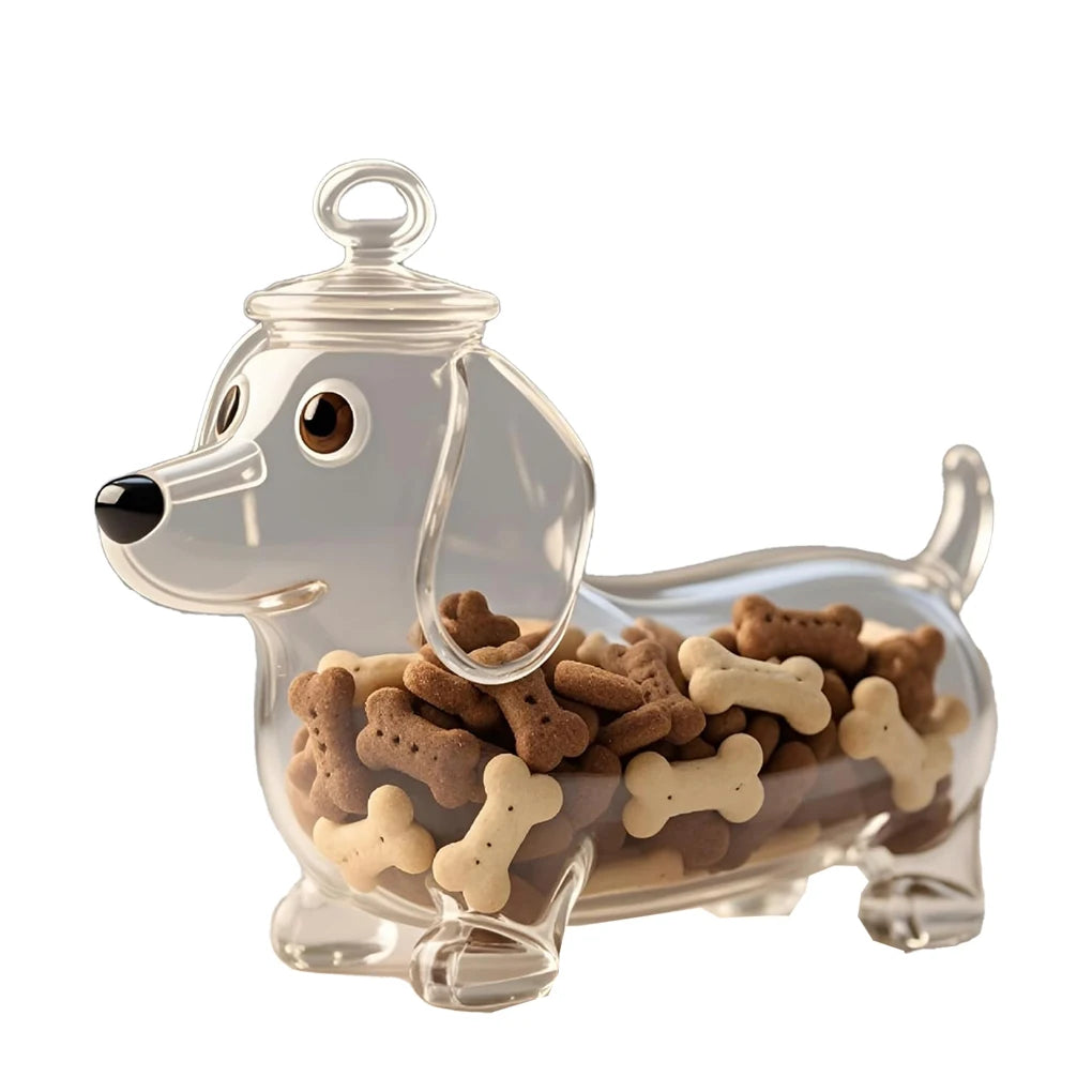 Dachshund Treat Jar™ | Premium Glass Storage Canister with Airtight Lid for Treats, Cookies & Kitchen Organization