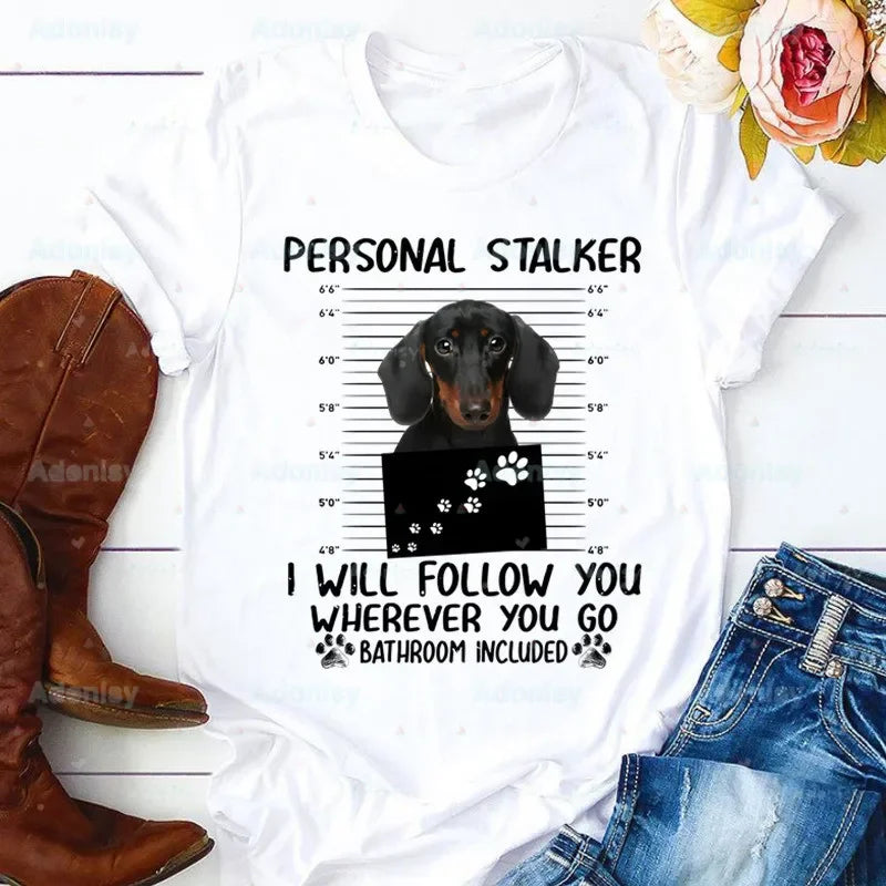 Funny Dachshund Graphic T-Shirt for Women | Soft Casual Tee for Dachshund Lovers