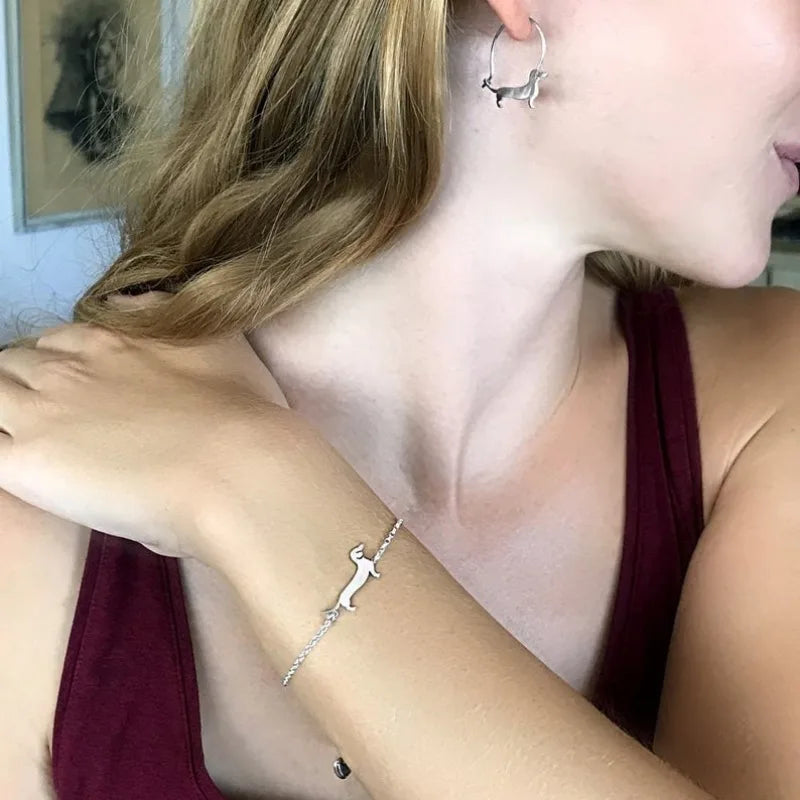 Golden Dachshund Hoop Earrings™ – Elegant Sausage Dog Jewelry for Dachshund Lovers