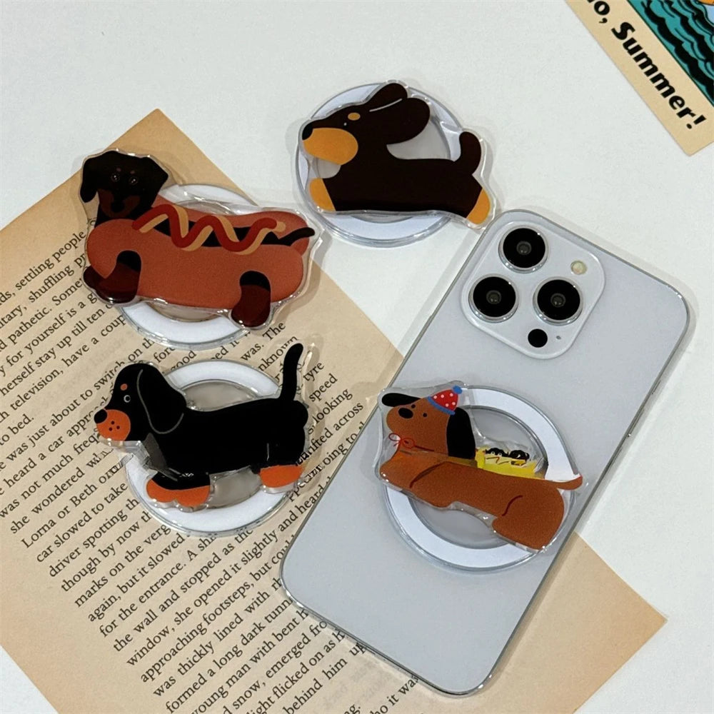 Cute Dachshund MagSafe Phone Grip | Magnetic Phone Stand & Holder for Dog Lovers