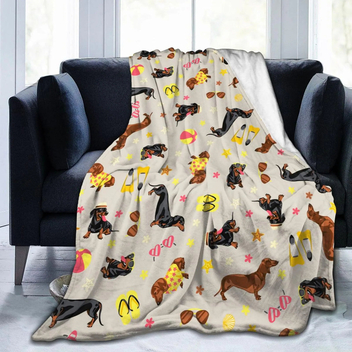 Dachshund Cuddle Blanket™ – Ultra-Soft Flannel Throw for Sausage Dog Lovers