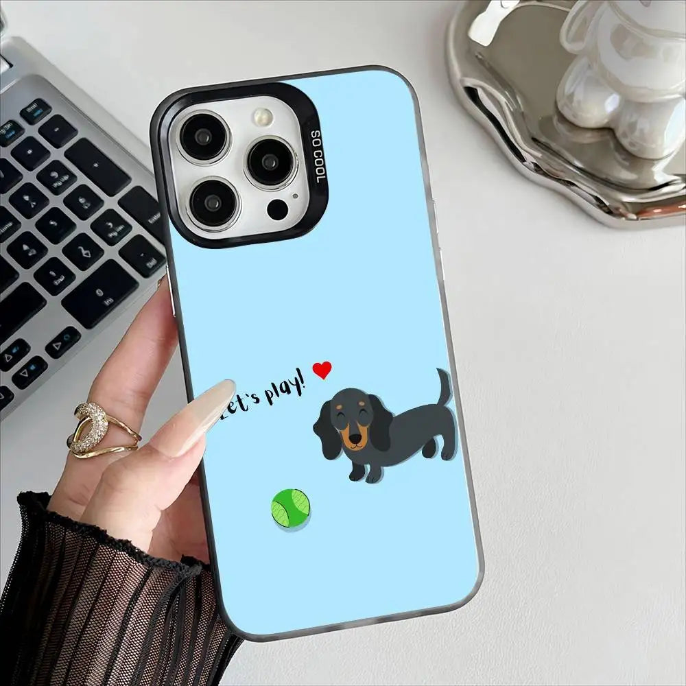 Dachshund Premium iPhone Case – Shockproof Protection with Metal Buttons & Full Coverage