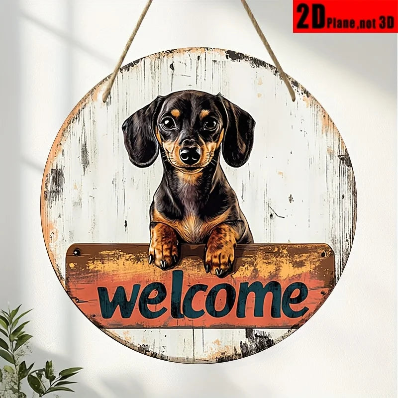 Dachshund Welcome Sign™ | Rustic Wooden Wall Decor for Dog Lovers