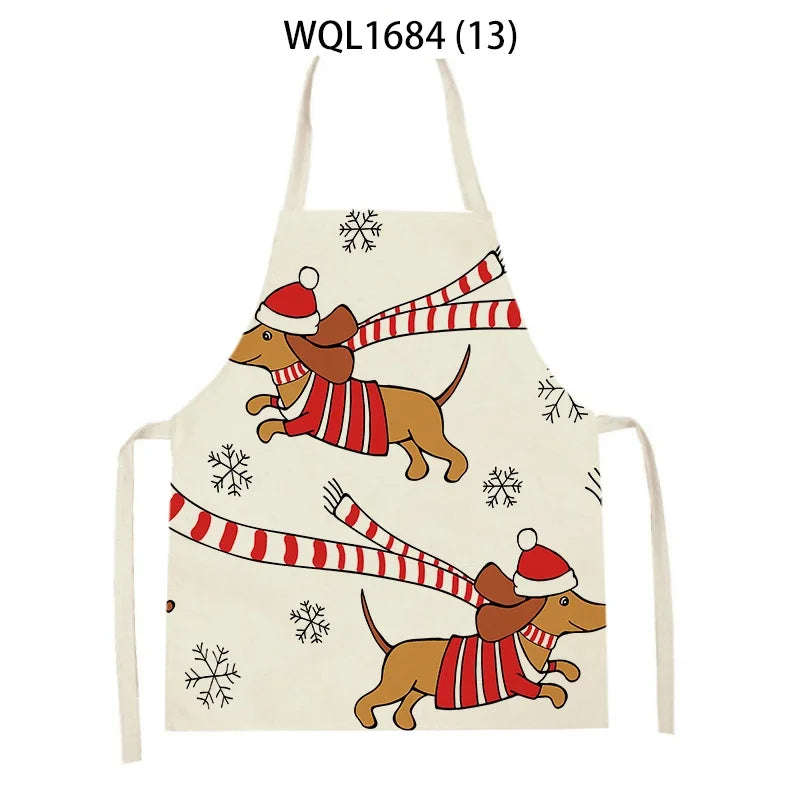 Funny Dachshund Linen Kitchen Apron – Cute Cooking & Baking Apron for Dog Lovers