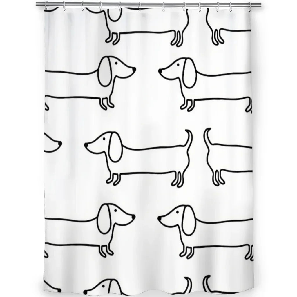 Dachshund Elegance™ Shower Curtain – Waterproof Bathroom Decor for True Dachshund Lovers
