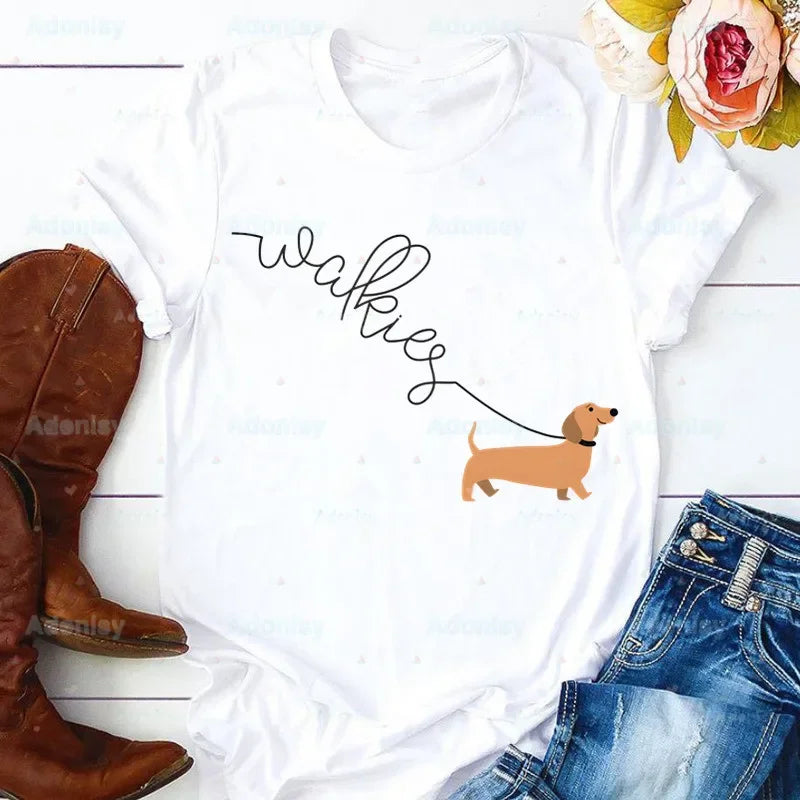 Funny Dachshund Graphic T-Shirt for Women | Soft Casual Tee for Dachshund Lovers