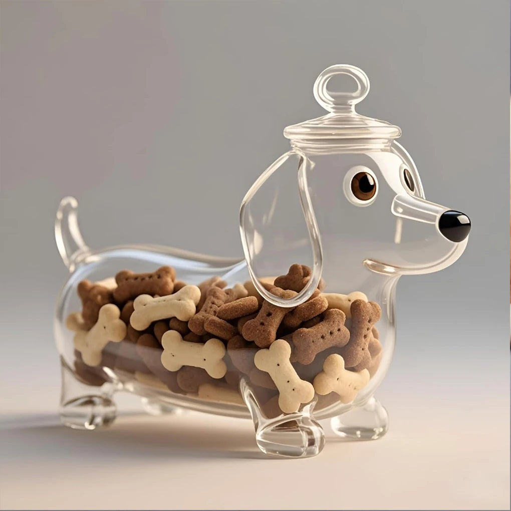 Dachshund Treat Jar™ | Premium Glass Storage Canister with Airtight Lid for Treats, Cookies & Kitchen Organization