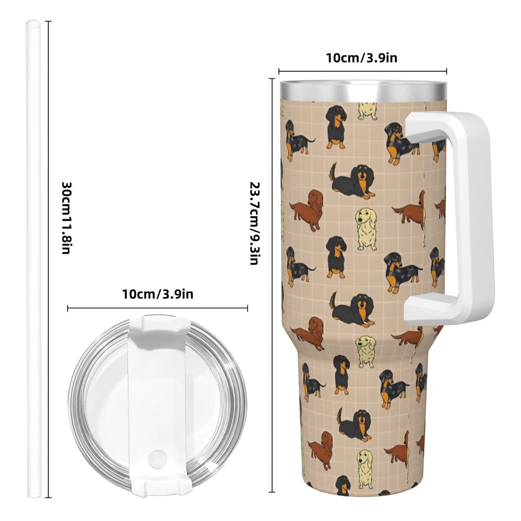 Dachshund Lover Stainless Steel Travel Tumbler – Insulated Leakproof Mug for Coffee, Tea & Daily Adventures