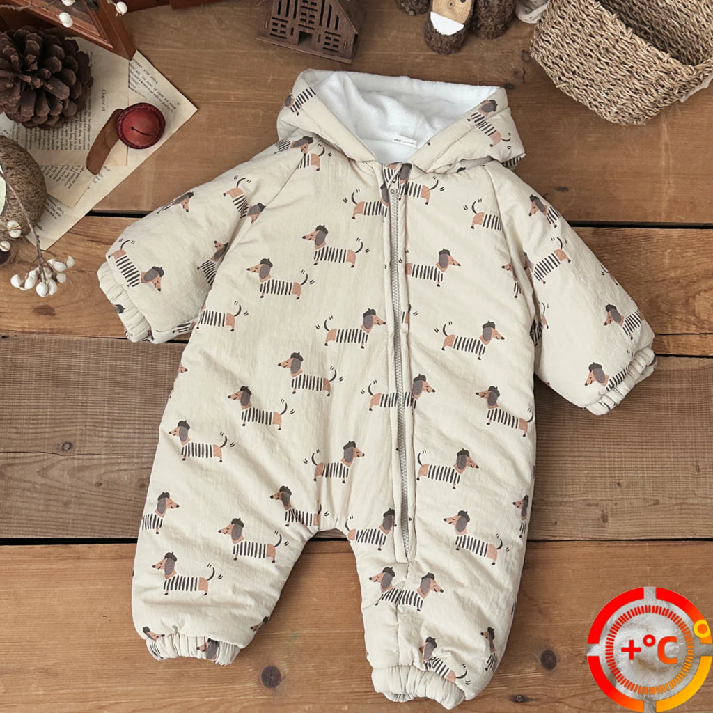 Dachshund Baby Winter Romper™ | Warm Hooded Newborn Jumpsuit