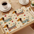 Dachshund Love Linen Placemat – Elegant Table Mat for Dog Lovers & Cozy Home Dining