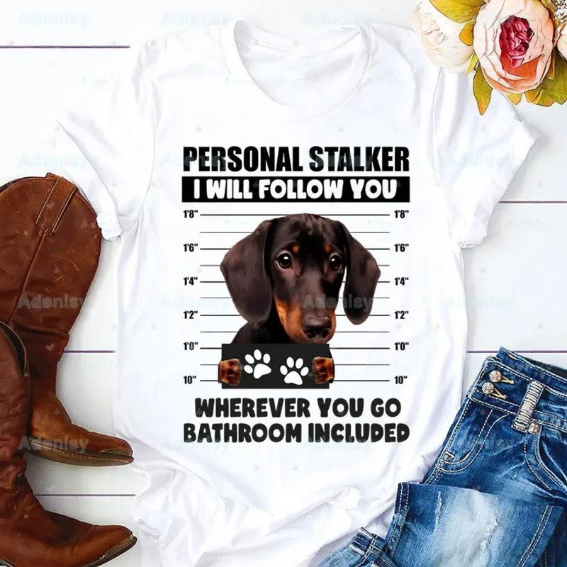 Funny Dachshund Graphic T-Shirt for Women | Soft Casual Tee for Dachshund Lovers