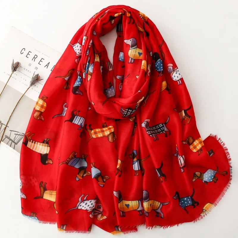 Dachshund Elegance Scarf™ – Luxury Sausage Dog Shawl for Stylish Dachshund Lovers