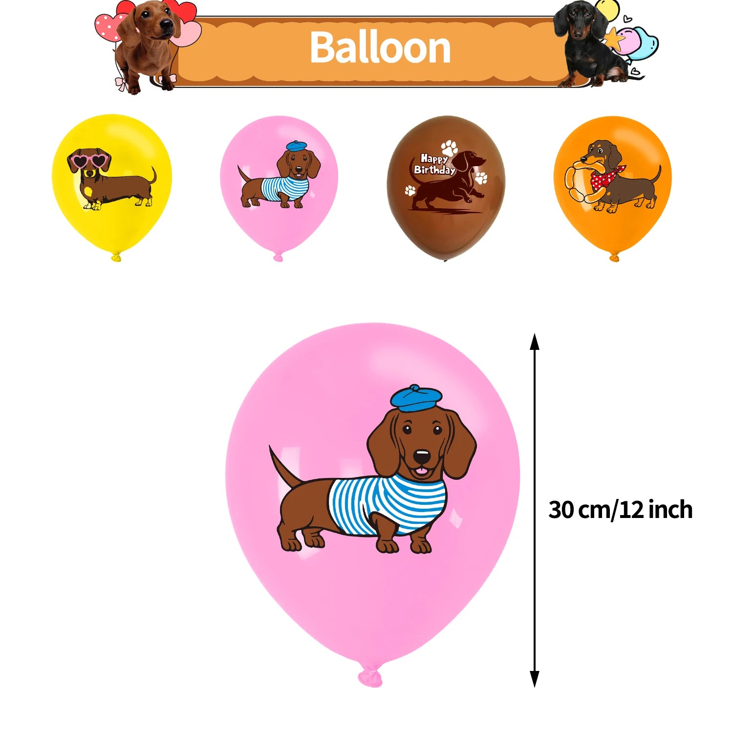 Ultimate Dachshund Birthday Party Kit – Balloons, Cake Toppers & Decorations for Sausage Dog Lovers