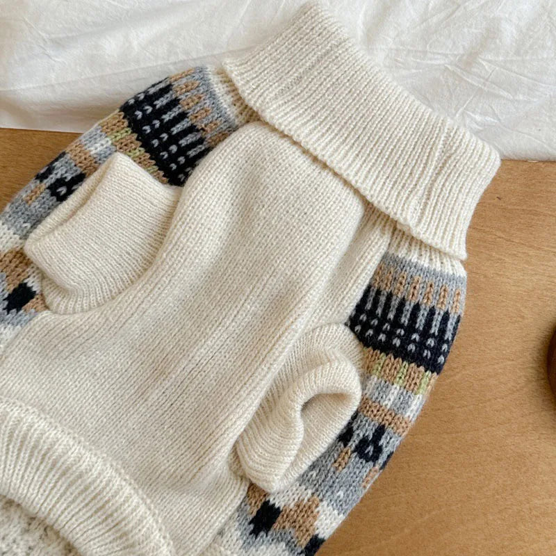 Cozy Winter Dachshund Sweater – Warm High-Neck Knit Jumper for Small Dogs