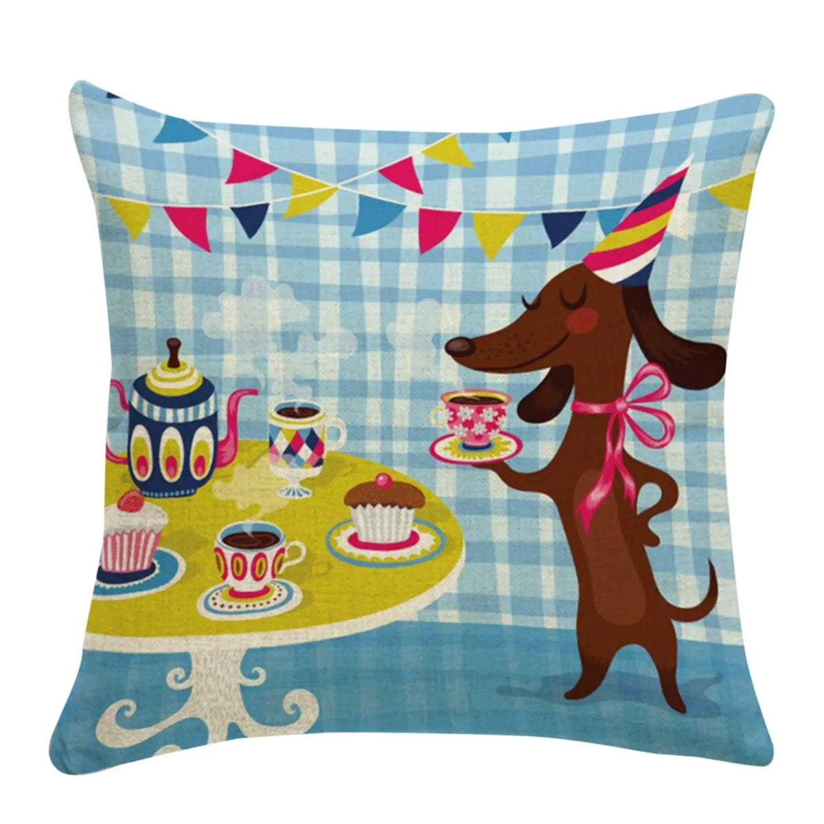 Creative Cute Dog Pillowcase Decorative Animal Cushion Cover Cartoon Dachshund Throw Pillow Cover 45cmx45cm For Car Sofa Home